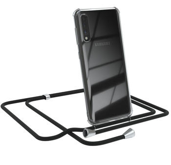 Eazy Case Handykette kompatibel mit Samsung Galaxy A50 / A30s / A50s Kette, Handyhülle mit Umhängeband, Handykordel, Schutzhülle, Kette, Silikonhülle, Silikon Cover, Schwarz