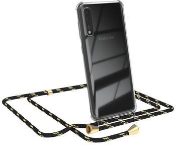 Eazy Case Handykette kompatibel mit Samsung Galaxy A50 / A30s / A50s Kette, Handyhülle mit Umhängeband, Handykordel, Schutzhülle, Kette, Silikonhülle, Silikon Cover, Schwarz / Gold