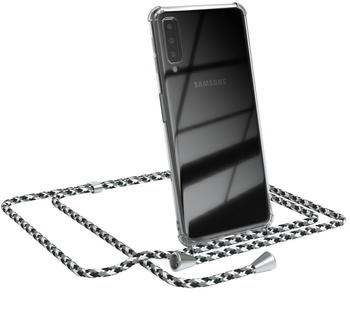 Eazy Case Handykette kompatibel mit Samsung Galaxy A7 (2018) Kette, Handyhülle mit Umhängeband, Handykordel, Schutzhülle, Kette, Silikonhülle, Silikon Cover, Schwarz Camouflage