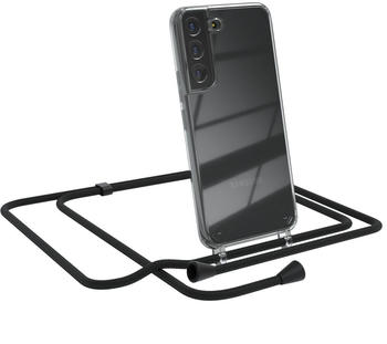 Eazy Case Handykette kompatibel mit Samsung Galaxy S22 5G Kette Handyhülle mit Umhängeband Handykordel Schutzhülle Silikon Set Schwarz mit Clips in Schwarz