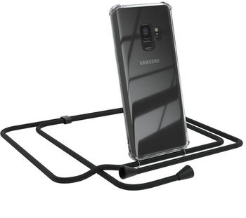 Eazy Case Handykette kompatibel mit Samsung Galaxy S9 Kette Handyhülle mit Umhängeband Handykordel Schutzhülle Silikon Set Schwarz mit Clips in Schwarz