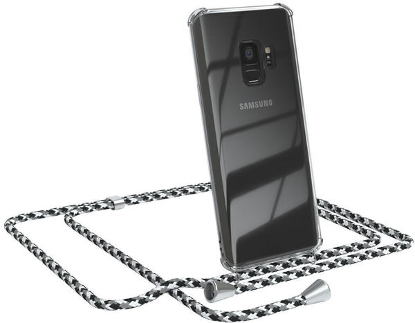 Eazy Case Handykette kompatibel mit Samsung Galaxy S9 Kette, Handyhülle mit Umhängeband, Handykordel, Schutzhülle, Kette, Silikonhülle, Silikon Cover, Schwarz Camouflage
