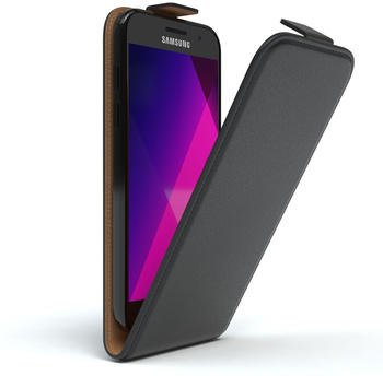 Eazy Case Hülle kompatibel mit Samsung Galaxy A3 (2017) Klapphülle, Handyhülle aufklappbar, Schutzhülle, Flipcover, Case vertikal klappbar, aus Kunstleder, Schwarz