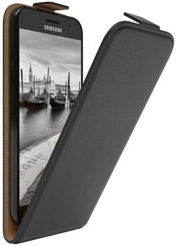 Eazy Case Hülle kompatibel mit Samsung Galaxy A5 (2017) Klapphülle, Handyhülle aufklappbar, Schutzhülle, Flipcover, Case vertikal klappbar, aus Kunstleder, Schwarz
