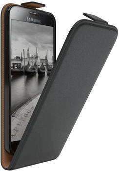 Eazy Case Hülle kompatibel mit Samsung Galaxy S5 Klapphülle, Handyhülle aufklappbar, Schutzhülle, Flipcover, Case vertikal klappbar, aus Kunstleder, Schwarz