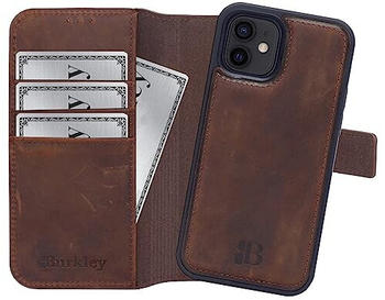 Burkley 2in1 Leder Handytasche für iPhone 11 Handyhülle mit herausnehmbarem Back Cover, 360° Schutz, RFID Blocker