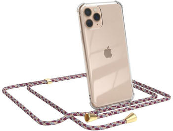 Eazy Case Handykette kompatibel mit Apple iPhone 11 Pro Kette, Handyhülle mit Umhängeband, Handykordel, Schutzhülle, Kette, Silikonhülle, Silikon Cover, Rot Camouflage