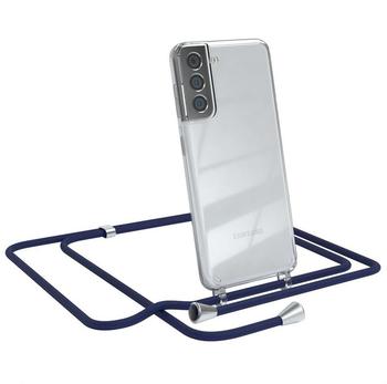Eazy Case Handykette kompatibel mit Samsung Galaxy S21 5G Handyhülle mit Umhängeband, Handykordel mit Schutzhülle, Silikonhülle, Hülle mit Band, Stylische Kette mit Hülle für Smartphone, Navy Blau