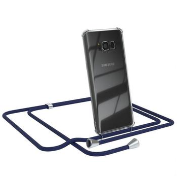 Eazy Case Handykette kompatibel mit Samsung Galaxy S8 Handyhülle mit Umhängeband, Handykordel mit Schutzhülle, Silikonhülle, Hülle mit Band, Stylische Kette mit Hülle für Smartphone, Navy Blau