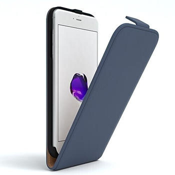 Eazy Case Hülle kompatibel mit iPhone 7 Plus / 8 Plus Flip Cover zum Aufklappen, Handyhülle aufklappbar, Schutzhülle, Flipcover, Flipcase, Flipstyle Case vertikal klappbar, aus Kunstleder, Dunkelblau