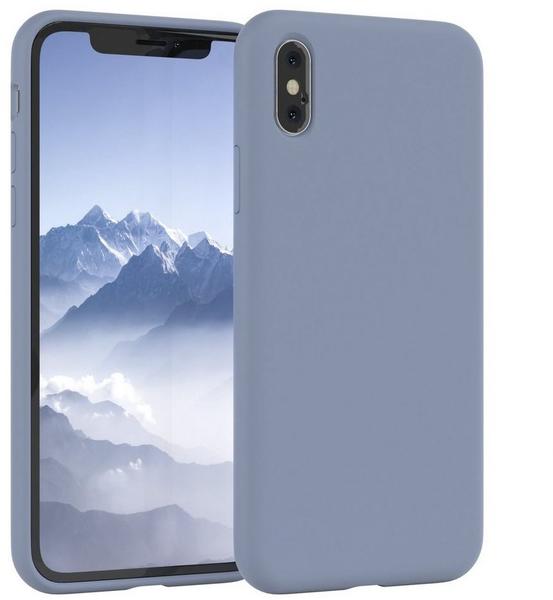 Eazy Case Premium Silikon Handyhülle kompatibel mit iPhone X/XS, Slimcover mit Kameraschutz und Innenfutter, Silikonhülle, Schutzhülle, Bumper, Handy Case, Hülle, Softcase, Eisblau, Blau
