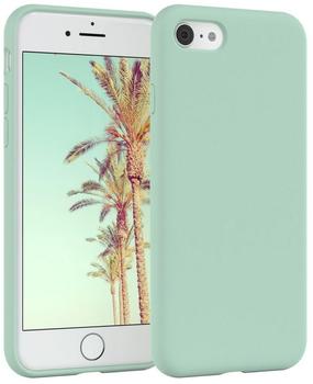 Eazy Case Premium Silikon Handyhülle kompatibel mit iPhone SE (2022/2020) / iPhone 8/7, Slimcover mit Kameraschutz und Innenfutter, Silikonhülle, Schutzhülle, Bumper, Handy Case, Softcase, Mint Grün