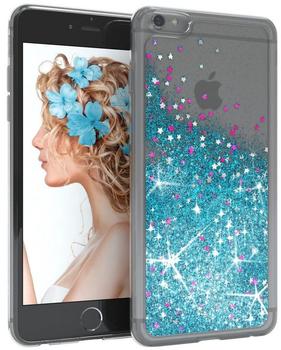 Eazy Case Hülle kompatibel mit iPhone 6 / 6S Schutzhülle mit Flüssig-Glitzer, Handyhülle, Schutzhülle, Back Cover mit Glitter Flüssigkeit, TPU/Silikon, Transparent/Durchsichtig, Blau