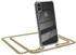Eazy Case Handykette kompatibel mit iPhone X/XS Handyhülle mit Metal Umhängeband und Ersatz Kordel schwarz, Handykordel mit Schutzhülle, Stylische Kette, Metal - Gold