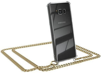 Eazy Case Handykette kompatibel mit Samsung Galaxy S8 Handyhülle mit Metal Umhängeband und Ersatz Kordel schwarz, Handykordel mit Schutzhülle, Stylische Kette, Metal - Gold