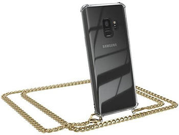 Eazy Case Handykette kompatibel mit Samsung Galaxy S9 Handyhülle mit Metal Umhängeband und Ersatz Kordel schwarz, Handykordel mit Schutzhülle, Stylische Kette mit Smartphone Hülle, Metal - Gold