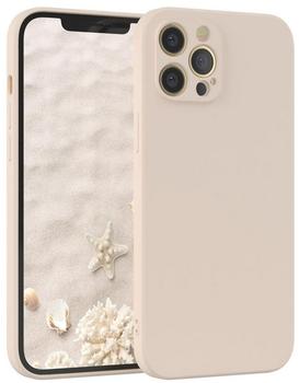 Eazy Case Silikon Handyhülle kompatibel mit iPhone 12 Pro Max, zweilagiges Slimcover mit Kameraschutz und Innenfutter, Silikonhülle, Schutzhülle, Bumper, Handy Case, Hülle, Softcase, Taupe