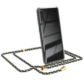 Eazy Case Handykette kompatibel mit Samsung Galaxy A50 / A30s / A50s Handyhülle mit Umhängeband, Handykordel mit Schutzhülle, Silikonhülle, Hülle mit Band, Stylische Kette, Grün Camouflage