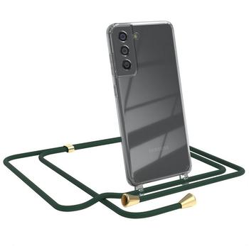 Eazy Case Handykette kompatibel mit Samsung Galaxy S21 FE 5G Handyhülle mit Umhängeband, Handykordel mit Schutzhülle, Silikonhülle, Hülle, Stylische Kette für Smartphone, Grün