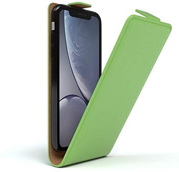 Eazy Case Hülle kompatibel mit iPhone XR Hülle Flip Cover zum Aufklappen, Handyhülle aufklappbar, Schutzhülle, Flipcover, Flipcase, Flipstyle Case vertikal klappbar, aus Kunstleder, Grün