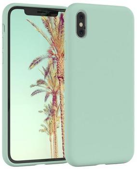 Eazy Case Premium Silikon Handyhülle kompatibel mit iPhone XS Max, Slimcover mit Kameraschutz und Innenfutter, Silikonhülle, Schutzhülle, Bumper, Handy Case, Hülle, Softcase, Mintgrün, Grün