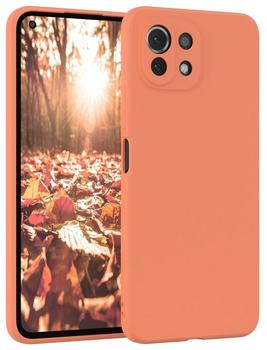 Eazy Case Silikon Handyhülle kompatibel mit Xiaomi Mi 11 Lite/Mi 11 Lite 5G / 11 Lite 5G NE, zweilagiges Slimcover mit Kameraschutz und Innenfutter, Silikonhülle, Hülle, Bumper, Softcase, Orange
