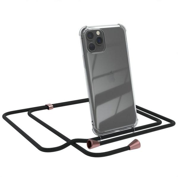 Eazy Case Handykette kompatibel mit iPhone 11 Pro Handyhülle mit Umhängeband, Handykordel mit Schutzhülle, Silikonhülle, Hülle mit Band, Stylische Kette mit Hülle für Smartphone, Clips in Rose
