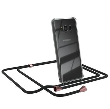 Eazy Case Handykette kompatibel mit Samsung Galaxy S8 Handyhülle mit Umhängeband, Handykordel mit Schutzhülle, Silikonhülle, Hülle mit Band, Stylische Kette mit Hülle für Smartphone, Clips in Rose