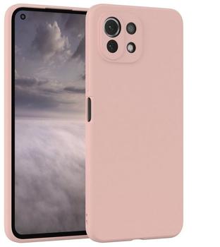 Eazy Case Silikon Handyhülle kompatibel mit Xiaomi Mi 11 Lite/Mi 11 Lite 5G / 11 Lite 5G NE, zweilagiges Slimcover mit Kameraschutz und Innenfutter, Silikonhülle, Hülle, Bumper, Softcase, Alt Rosa