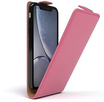 Eazy Case Hülle kompatibel mit iPhone XR Hülle Flip Cover zum Aufklappen, Handyhülle aufklappbar, Schutzhülle, Flipcover, Flipcase, Flipstyle Case vertikal klappbar, aus Kunstleder, Pink