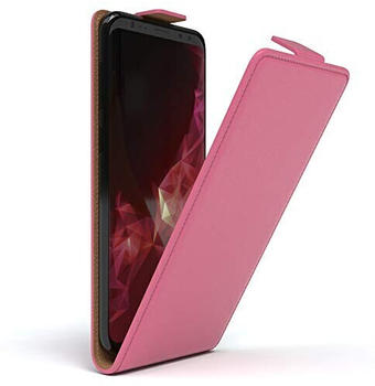 Eazy Case Hülle kompatibel mit Samsung Galaxy S9 Plus Hülle Flip Cover zum Aufklappen, Handyhülle aufklappbar, Schutzhülle, Flipcover, Flipcase, Flipstyle Case vertikal klappbar, aus Kunstleder, Pink