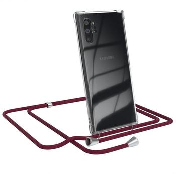 Eazy Case Handykette kompatibel mit Samsung Galaxy Note 10 Plus Handyhülle mit Umhängeband, Handykordel mit Schutzhülle, Silikonhülle, Hülle, Stylische Kette für Smartphone, Burgunder Rot