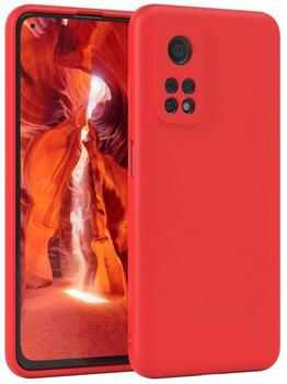 Eazy Case Silikon Handyhülle kompatibel mit Xiaomi Mi 10T (5G) / Mi 10T Pro (5G), zweilagiges Slimcover mit Kameraschutz und Innenfutter, Silikonhülle, Schutzhülle, Bumper, Handy Case, Rot