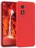Eazy Case Silikon Handyhülle kompatibel mit Xiaomi Mi 10T (5G) / Mi 10T Pro (5G), zweilagiges Slimcover mit Kameraschutz und Innenfutter, Silikonhülle, Schutzhülle, Bumper, Handy Case, Rot