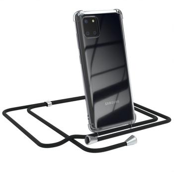 Eazy Case Handykette kompatibel mit Samsung Galaxy Note 10 Lite Handyhülle mit Umhängeband, Handykordel mit Schutzhülle, Silikonhülle, Hülle mit Band, Stylische Kette mit Hülle für Smartphone, Schwarz