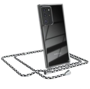 Eazy Case Handykette kompatibel mit Samsung Galaxy Note 20 Ultra/Note 20 Ultra 5G Handyhülle mit Umhängeband, Handykordel mit Schutzhülle, Silikonhülle, Hülle mit Band, Kette, Schwarz Camouflage