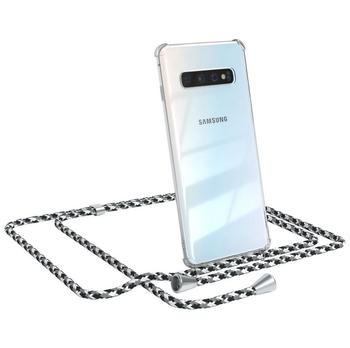 Eazy Case Handykette kompatibel mit Samsung Galaxy S10 Handyhülle mit Umhängeband, Handykordel mit Schutzhülle, Silikonhülle, Hülle mit Band, Stylische Kette für Smartphone, Schwarz Camouflage