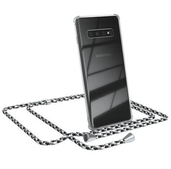 Eazy Case Handykette kompatibel mit Samsung Galaxy S10 Plus Handyhülle mit Umhängeband, Handykordel mit Schutzhülle, Silikonhülle, Hülle mit Band, Stylische Kette für Smartphone, Schwarz Camouflage