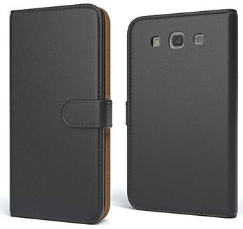 Eazy Case Tasche kompatibel mit Samsung Galaxy S3 / S3 Neo Schutzhülle mit Standfunktion Klapphülle Bookstyle, Handytasche Handyhülle mit Magnetverschluss und Kartenfach, Kunstleder, Schwarz
