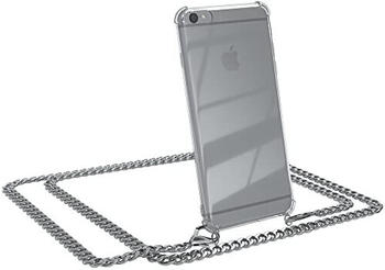 Eazy Case Handykette kompatibel mit iPhone 6 / 6S Handyhülle mit Metal Umhängeband und Ersatz Kordel Schwarz, Handykordel mit Schutzhülle, Stylische Kette mit Smartphone Hülle, Metal - Silber