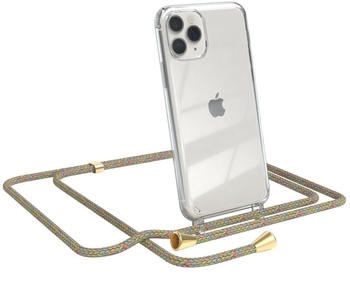Eazy Case Handykette kompatibel mit iPhone 11 Pro Handyhülle mit Umhängeband, Handykordel mit Schutzhülle, Silikonhülle, Hülle mit Band, Stylische Kette mit Hülle für Smartphone, Rainbow