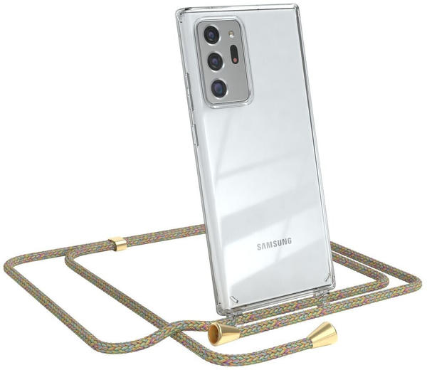 Eazy Case Handykette kompatibel mit Samsung Galaxy Note 20 Ultra/Note 20 Ultra 5G Handyhülle mit Umhängeband, Handykordel mit Schutzhülle, Silikonhülle, Hülle mit Band, Stylische Kette, Rainbow