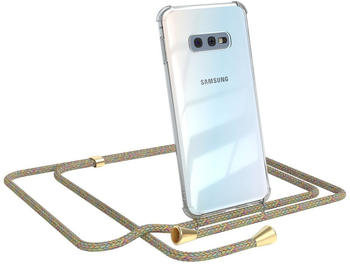 Eazy Case Handykette kompatibel mit Samsung Galaxy S10e Handyhülle mit Umhängeband, Handykordel mit Schutzhülle, Silikonhülle, Hülle mit Band, Stylische Kette mit Hülle für Smartphone, Rainbow