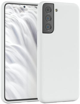 Eazy Case Premium Silikon Handyhülle kompatibel mit Samsung Galaxy S21 5G, Slimcover mit Kameraschutz und Innenfutter, Silikonhülle, Schutzhülle, Bumper, Handy Case, Hülle, Softcase, Weiß