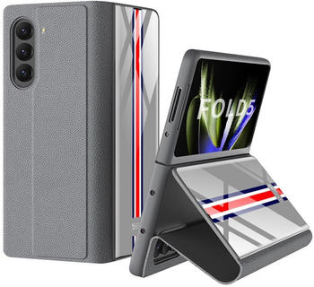 Wigento 97666 Für Samsung Galaxy Z Fold5 5G Schutzhülle Kunstleder + Kartenhalter