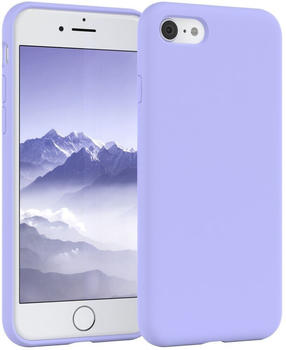 Eazy Case Premium Silikon Handyhülle kompatibel mit iPhone SE (2022/2020) / iPhone 8/7, Slimcover mit Kameraschutz und Innenfutter, Silikonhülle, Schutzhülle, Bumper Case, Softcase, Lila Blau