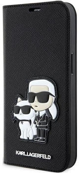 Karl Lagerfeld PU Saffiano Karl uad Choupette NFT Book Case für iPhone 14 Pro Black