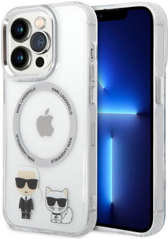 Karl Lagerfeld IML Karl and Choupette NFT MagSafe Back Cover für iPhone 13 Pro Max Transparent