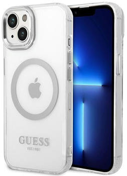 Guess GUHMP14MHTRMS iPhone 14 Plus 6,7" srebrny/silver hard case Metal Outline Magsafe (iPhone 14 Plus), Smartphone Hülle