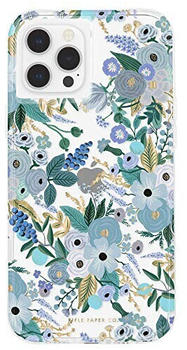 Case-mate RIFLE PAPER CO. Garden Party Blue Case Schutzhülle für Apple iPhone 12 Pro Max Hülle Blumen [Stoßfestes iPhone 12 Pro Max Case Blumen | Anti-Kratzer | Fallschutz bis zu 3 m] - Transparent